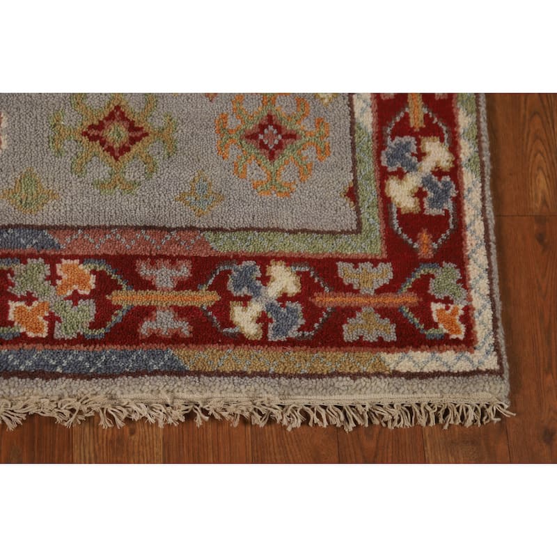 Hand Knotted Oriental 100% Wool Carpet Traditional Geometric Greys & Charcoal Heriz (serapi) Area Rug - 5' 8'' X 3' 9''