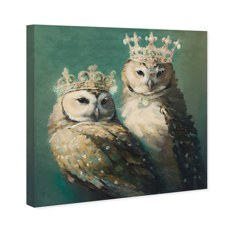 Wynwood Studio Canvas Animals Owl Kingdom Brown and Tan Traditional Wall Art Canvas Print - Brown, Green