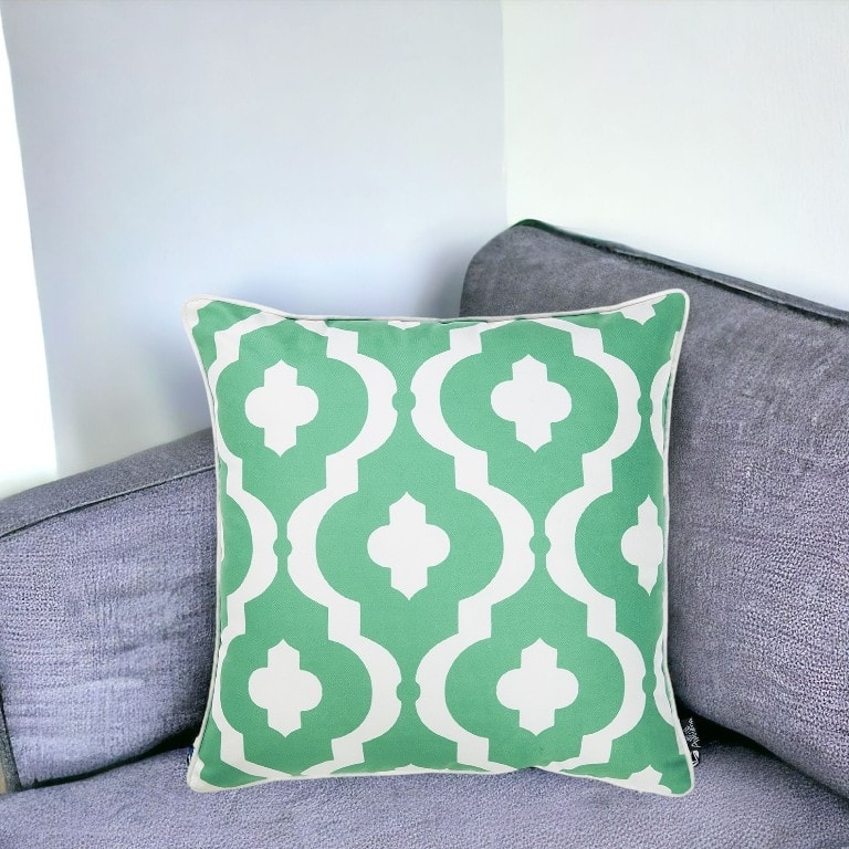 HomeRoots 18" Turquoise Throw Pillow Cover