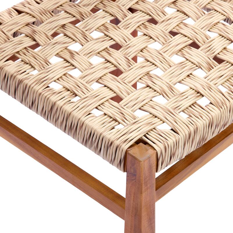 Christopher Knight Home - Acacia Wood Outdoor Patio Dining Chairs with Wicker (Set of 2)