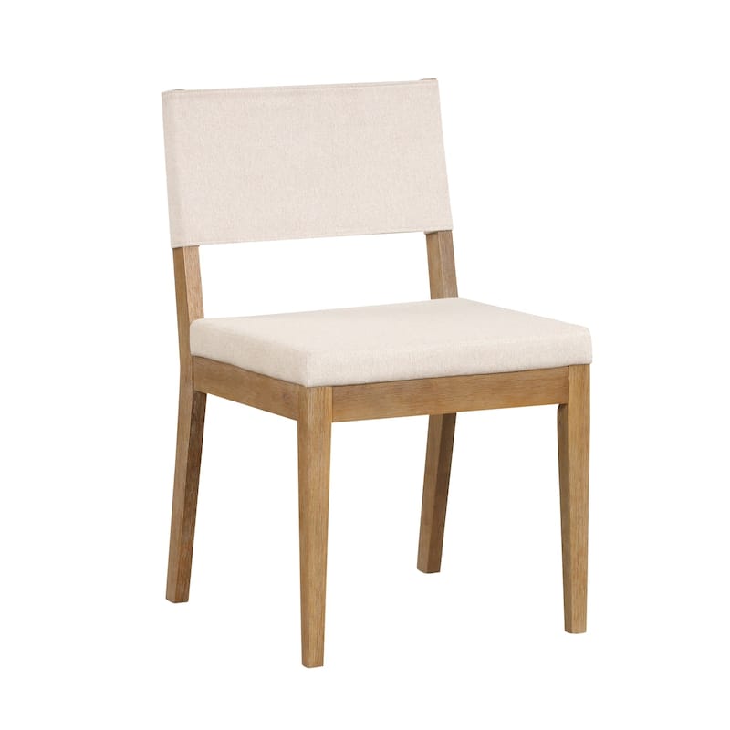 Linus Modern Upholstered Dining Chair, Solid Rubberwood Legs