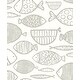 preview thumbnail 3 of 14, Seabrook Designs Cadence Fish Non-Woven Unpasted Wallpaper 20.9 in. W x 33 ft. L - Lily Grey