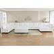 Option 13 Seater With 6 Ottomans,Bright White