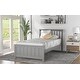 preview thumbnail 10 of 10, Grey Wood Platform Bed Twin Size Platform Bed
