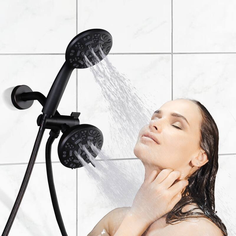 WOWOW Single Handle 7-Spray Dual Shower Head Faucet with Tub Spout