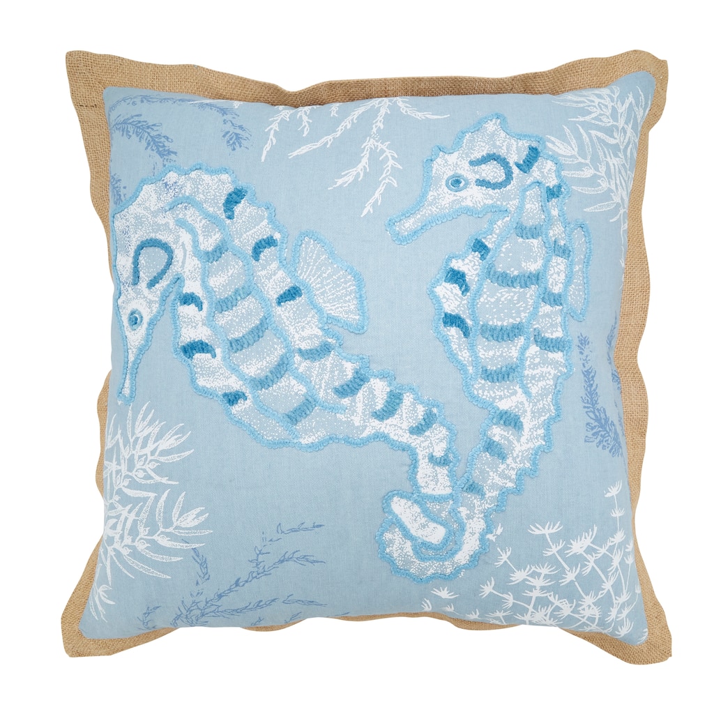 Tidal Treasures Seahorse Throw Pillow