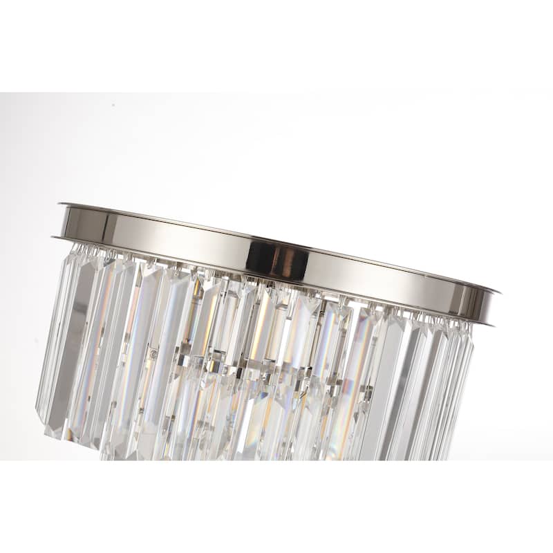 Modern Industrial Chandelier Floor Lamp with Crystal Fringe - Chrome