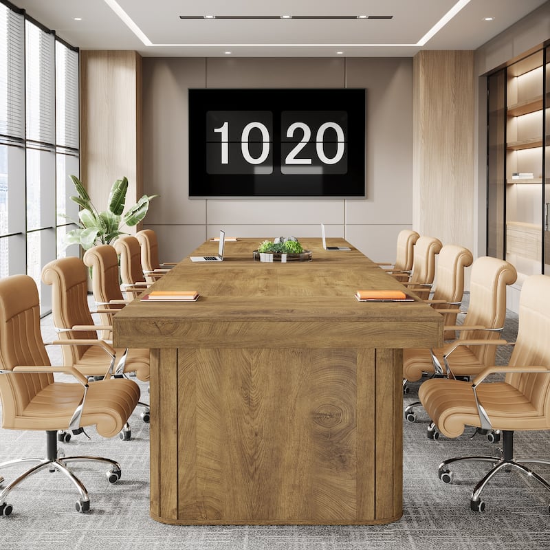 70.9" Conference Table, Farmhouse Wood Meeting Table for 6 People, Rustic Seminar Table for Conference Room - N/A
