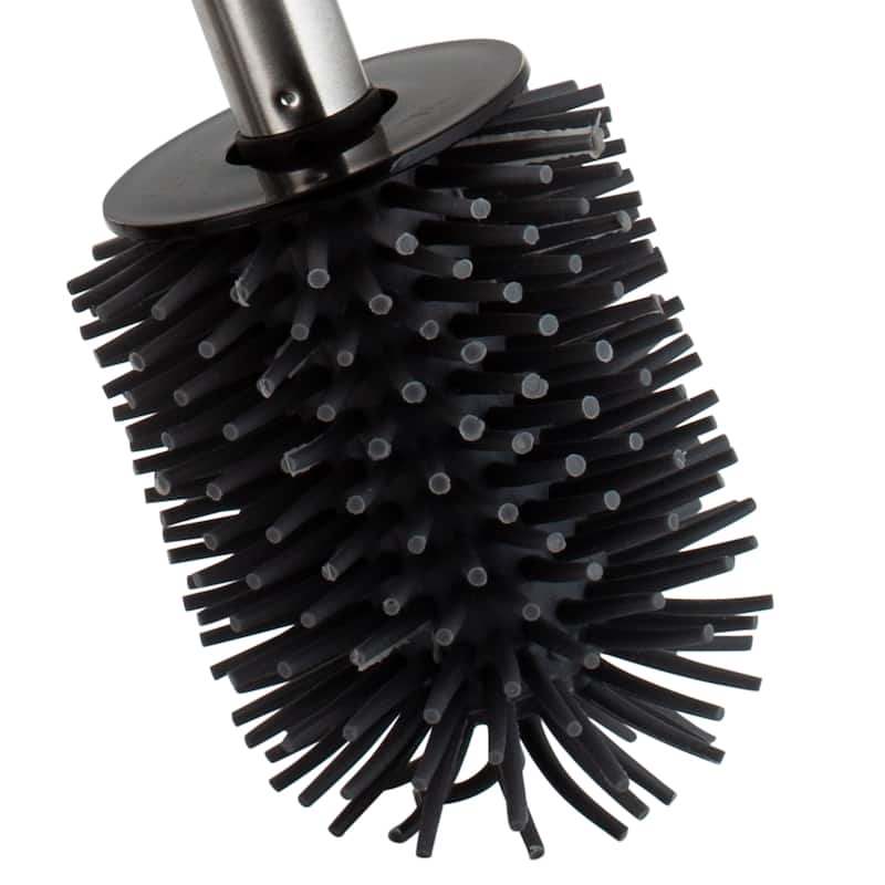 Bath Bliss 2 Pack Toilet Brush and Holder in Stainless Steel - Set