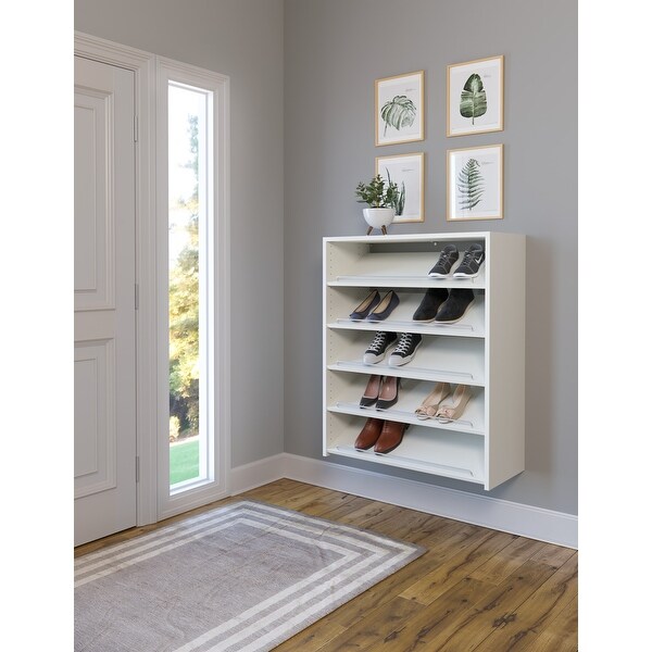 White Easy Track Rs1600 24 Inch Shoe Shelves 3 Pack Closet Shelves