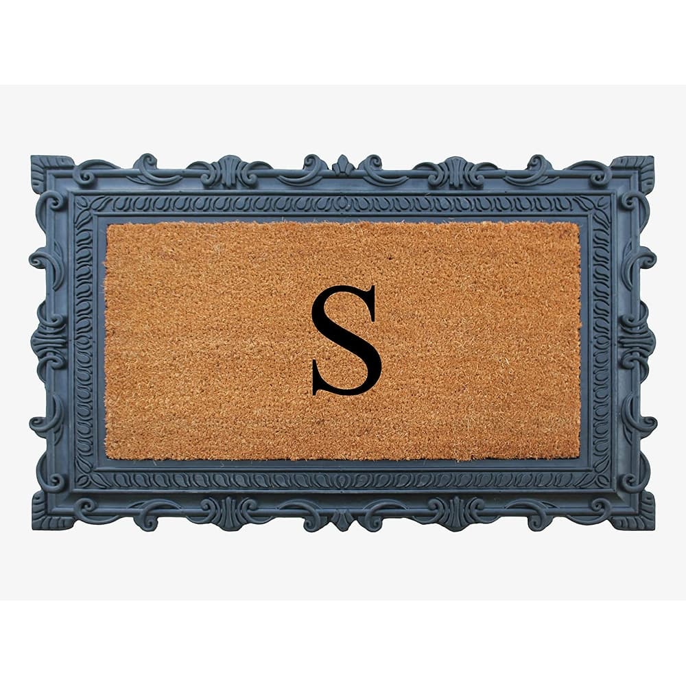 A1HC First Impression Carson Rubber and Coir 24" X 36", Heavy Duty, Easy to Clean Outdoor Monogrammed Doormat