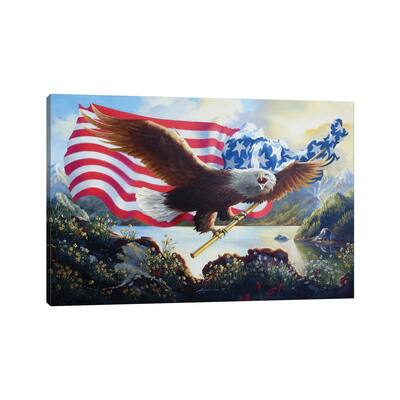 iCanvas "Eagle Us Map" by D. "Rusty" Rust Canvas Print