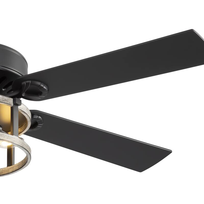 52" Reversible 5-Blade Caged Ceiling Fan with Light and Remote