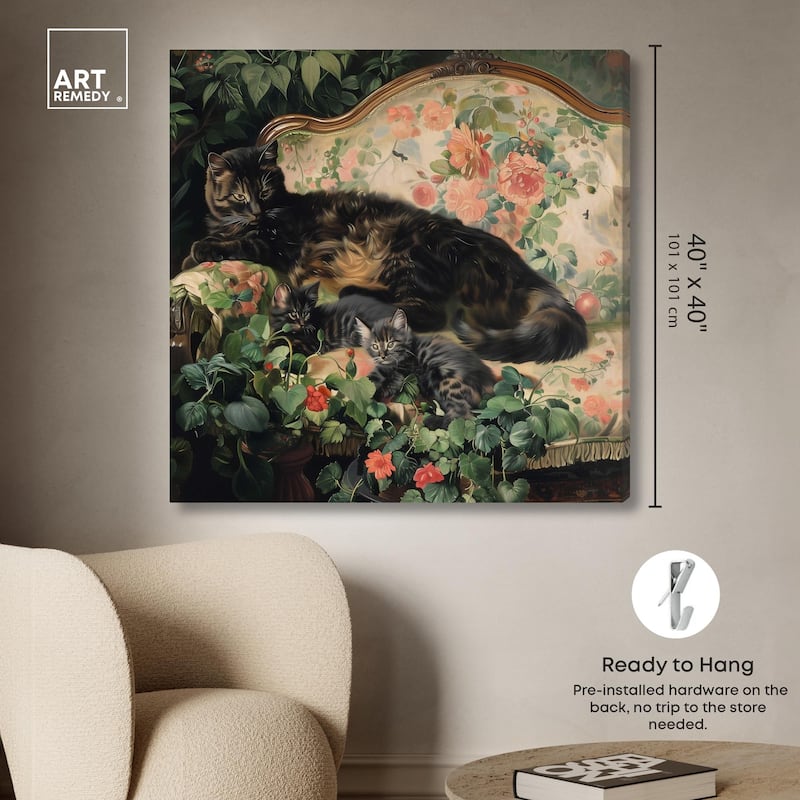 Lounging Cats II Canvas by Art Remedy, Gallery Wrapped