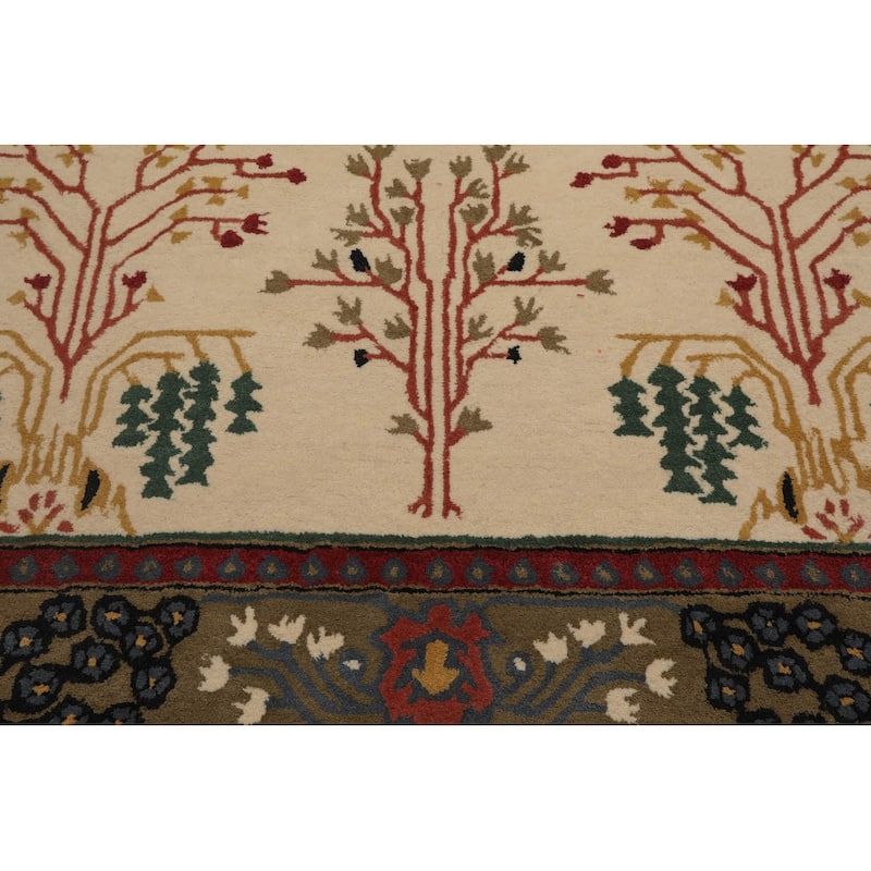 Hand Tufted Hand Made Wool Transitional Oriental Area Rug Olive Green