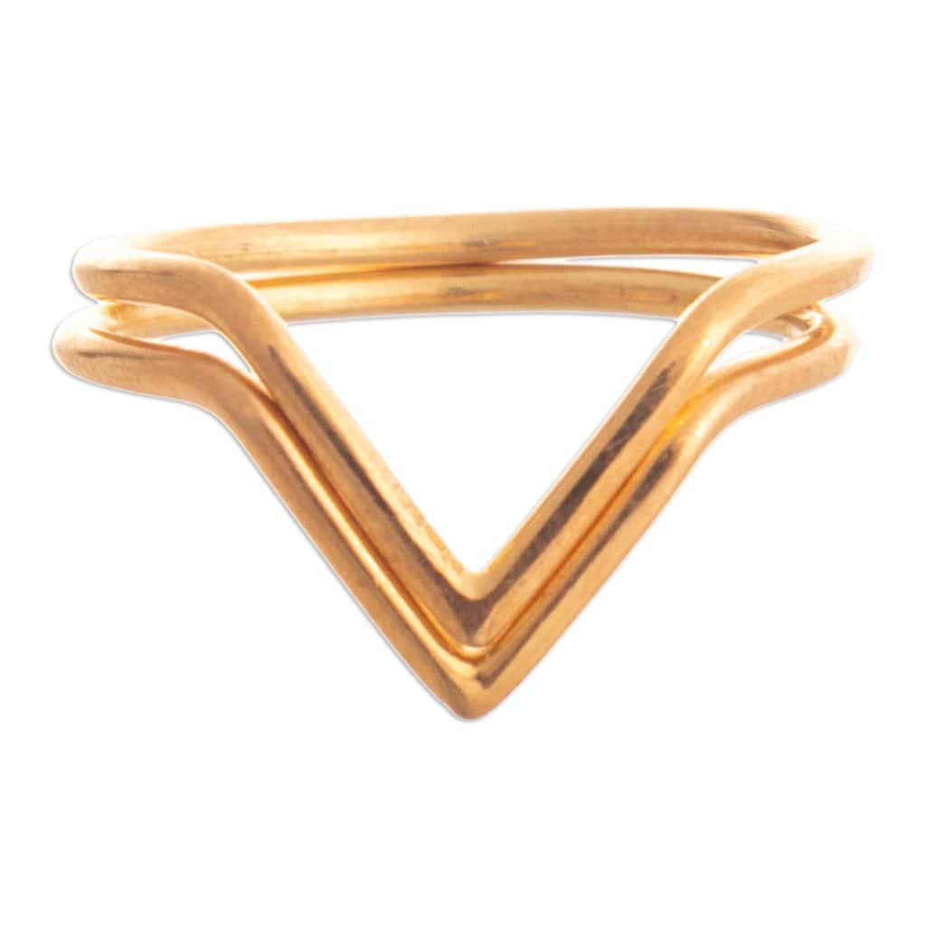 Novica Handmade Wedding Dreams Gold Plated Cocktail Rings (Pair)