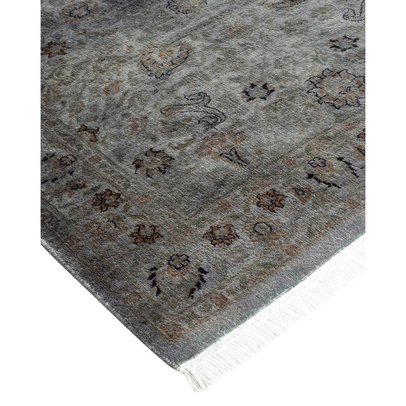 Overton Hand Knotted Wool Vintage Inspired Modern Contemporary Overdyed Gray Area Rug - 3' 1" x 5' 3"