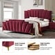 preview thumbnail 5 of 16, Glim Art Deco Velvet Upholstered Tufted Platform Bed by Furniture of America