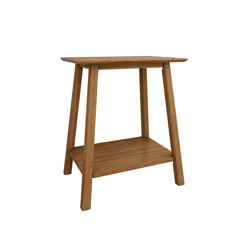 Max and Lily Mid-Century Modern End Table Nightstand with Shelf