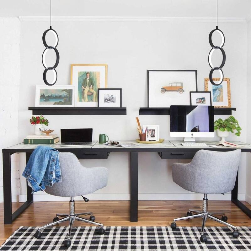 18W bulb light black kitchen island lamp aluminum pendant light