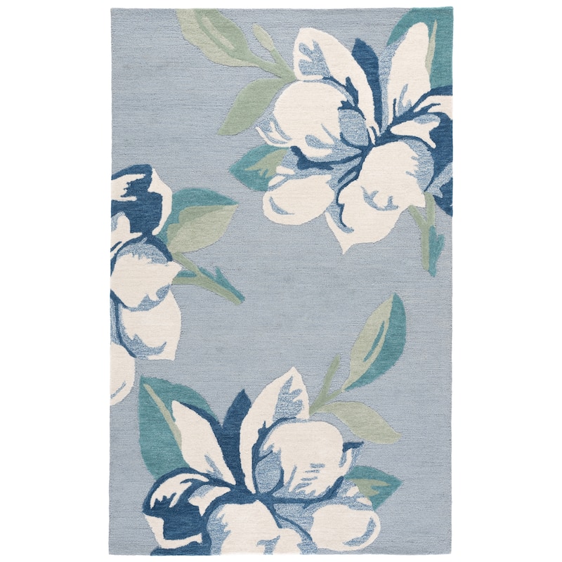 SAFAVIEH Handmade Jardin Milija Floral & Botanical Rug - 4' x 6' - Grey/Ivory