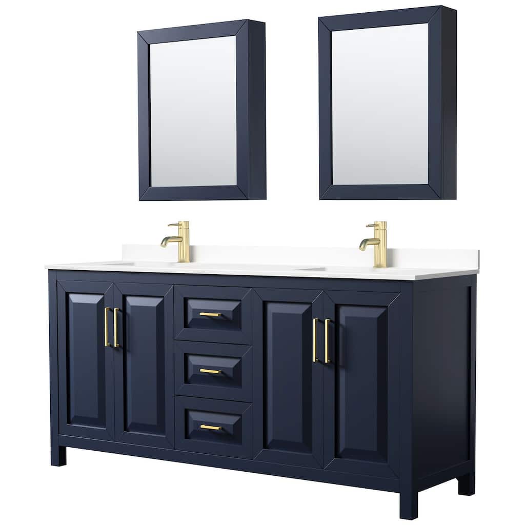 Wyndham Collection Daria 72" Free Standing Double Basin Vanity Set