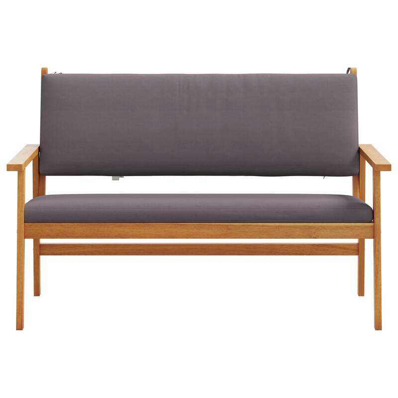 vidaXL Garden Bench with Cushions Solid Wood Acacia - 25.2 x 47.2 x 31.1