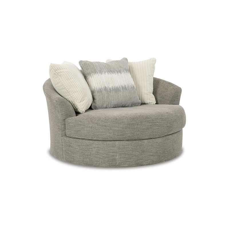 Signature Design by Ashley Creswell Stone Oversized Swivel Accent Chair - 56"W x 56"D x 32"H