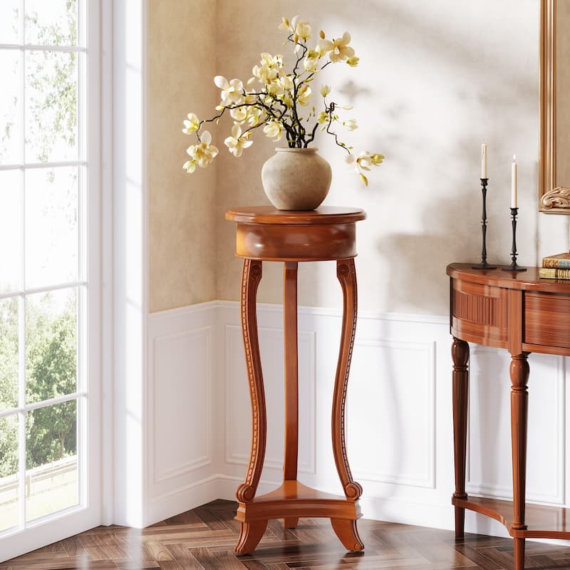 2-Tier Round Flower Pot Stand, Plant Table Potted Holder Rack