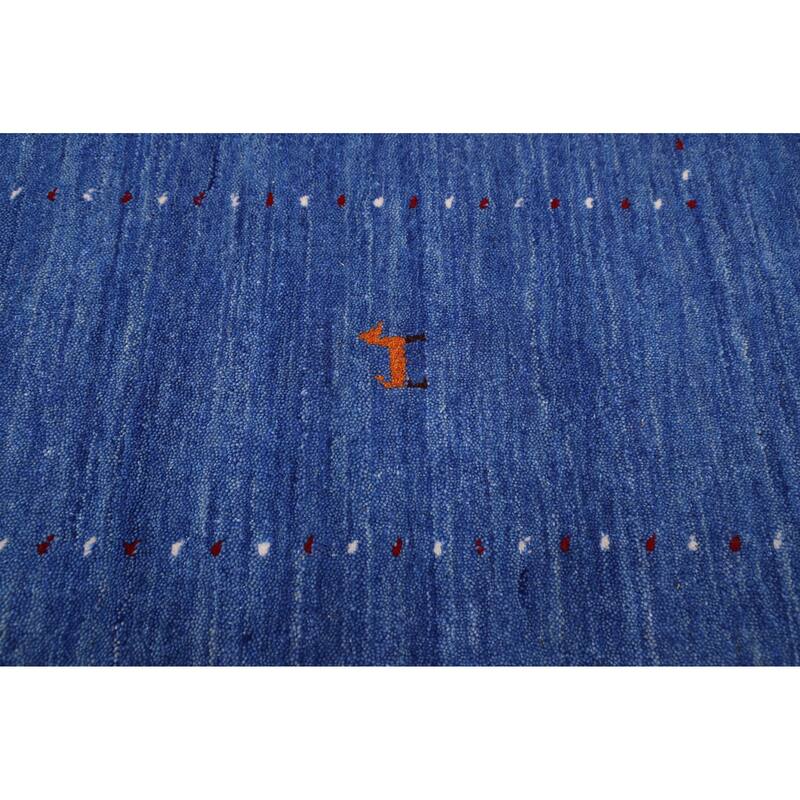 ECARPETGALLERY Hand Loomed Kashkuli Gabbeh Blue Wool Rug - 8'9 x 11'7