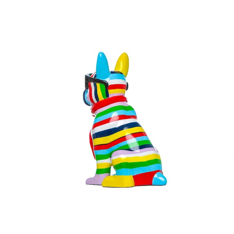 Interior Illusions Plus Stripe Dog with Black Glasses - 14" tall