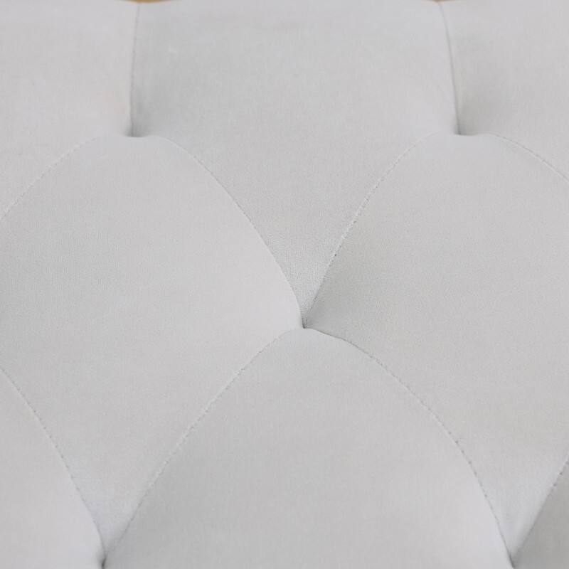 Elegant Gray White Storage Bench with Solid Wood Frame