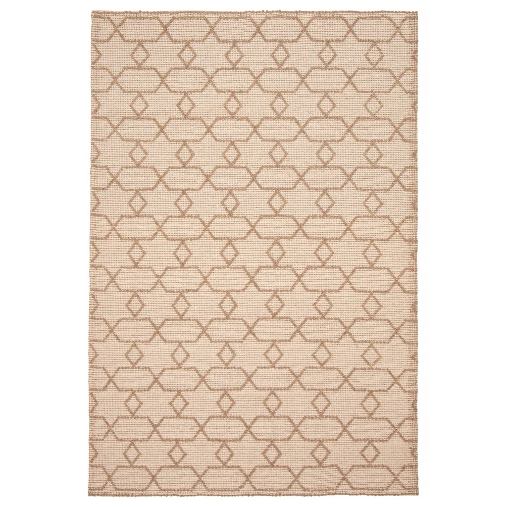 ECARPETGALLERY Braid weave Sienna Khaki Wool Rug - 5'1 x 7'6