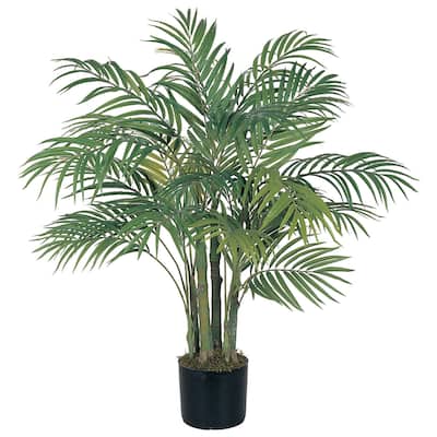 Artificial Areca Palm Tree 3Ft - Realistic Silk Palm Plant Indoor Outdoor Decor - 3ft.