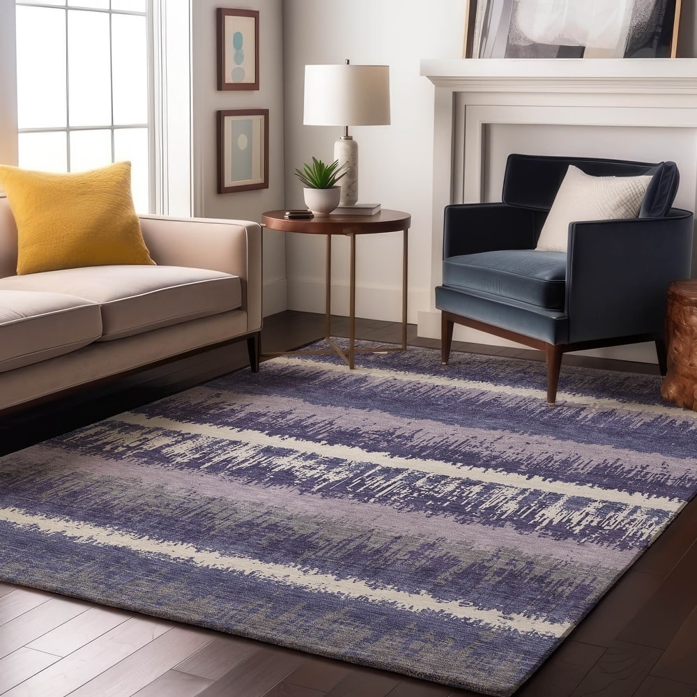 Premium Washable Super Soft Modern Ombre Stripe Mayfield Rug