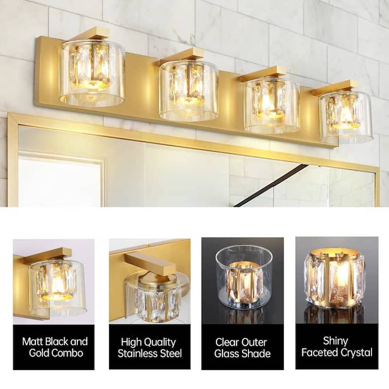 Kolt Gold Traditional 4-Light Bathroom Vanity Light