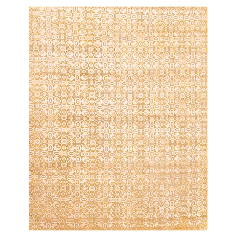 ECARPETGALLERY Hand-knotted Heritage Dark Gold Silk, Wool Rug - 7'6 x 9'7