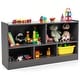 preview thumbnail 32 of 39, Costway Kids 2-Shelf Bookcase 5-Cube Wood Toy Storage Cabinet Grey