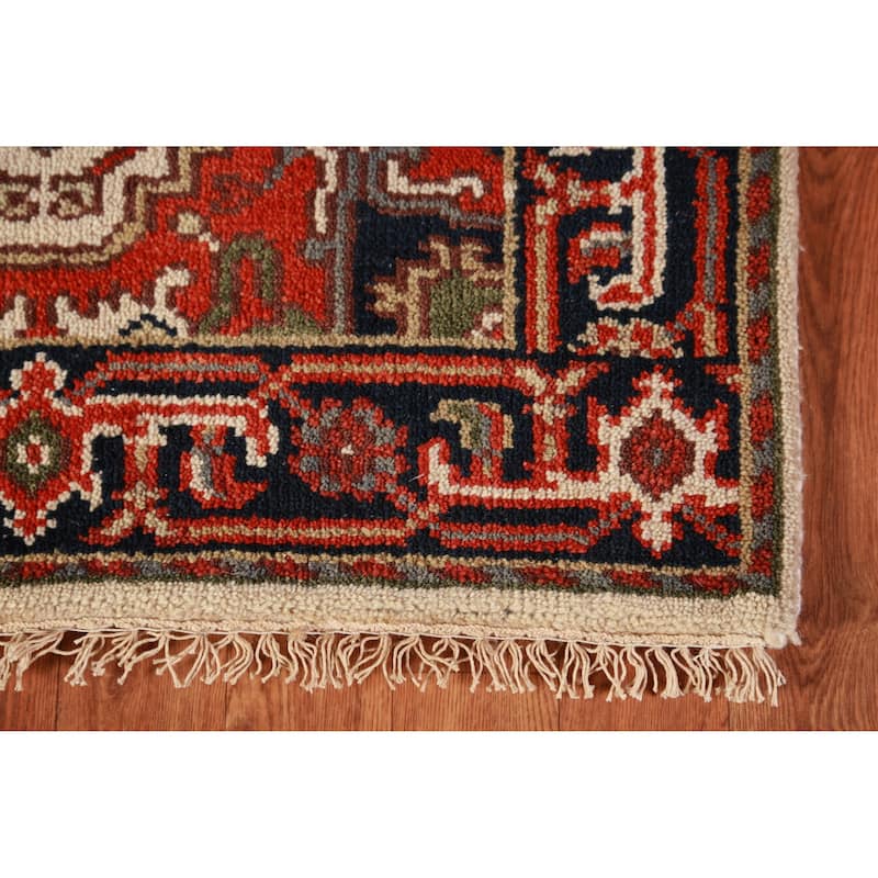 Ivory Heriz Serapi Oriental Runner Rug Handmade Wool Carpet - 2'7" x 8'0"