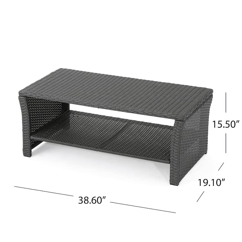 St. Lucia Outdoor Wicker Coffee Table by Christopher Knight Home