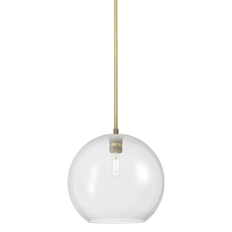 Innovations Lighting 434-1S-12-12 Crown Point Pendant Crown Point 12" - Brushed Brass / Clear