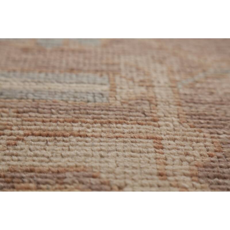 Hand Knotted Oriental 100% Wool Carpet Transitional Medallion Greys & Charcoal Oushak Area Rug - 14' 3'' X 10' 0''