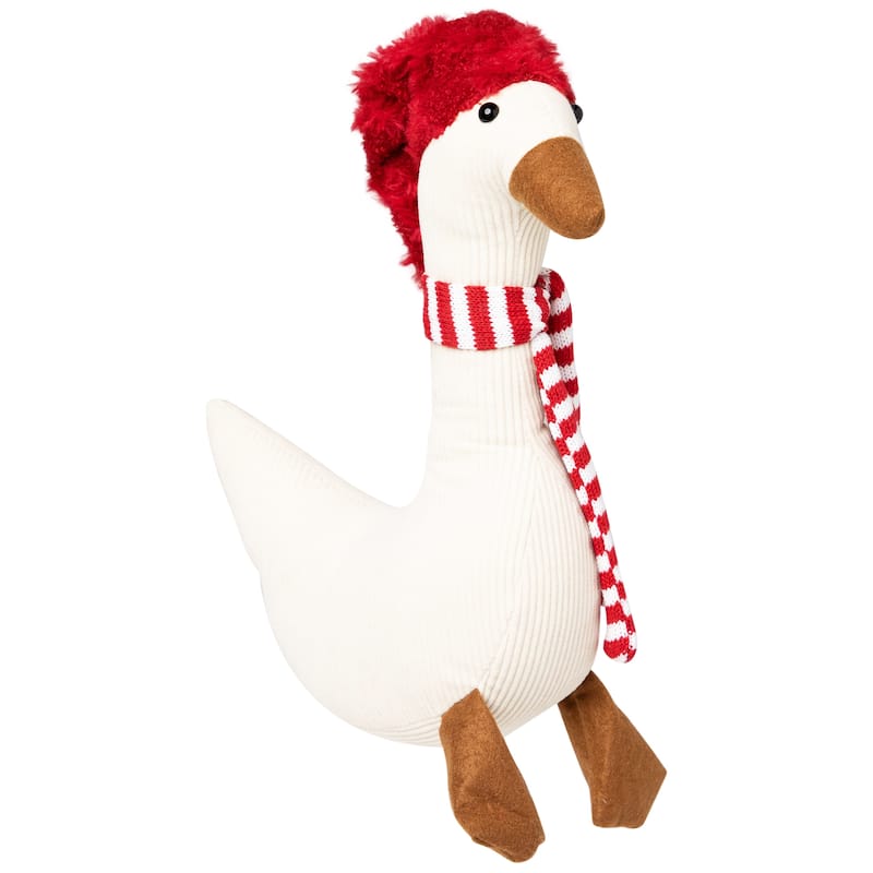 Plush Textured Swan Christmas Decoration - 13"