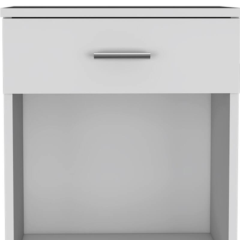 HomeRoots 22" White One Drawer Faux Wood Nightstand
