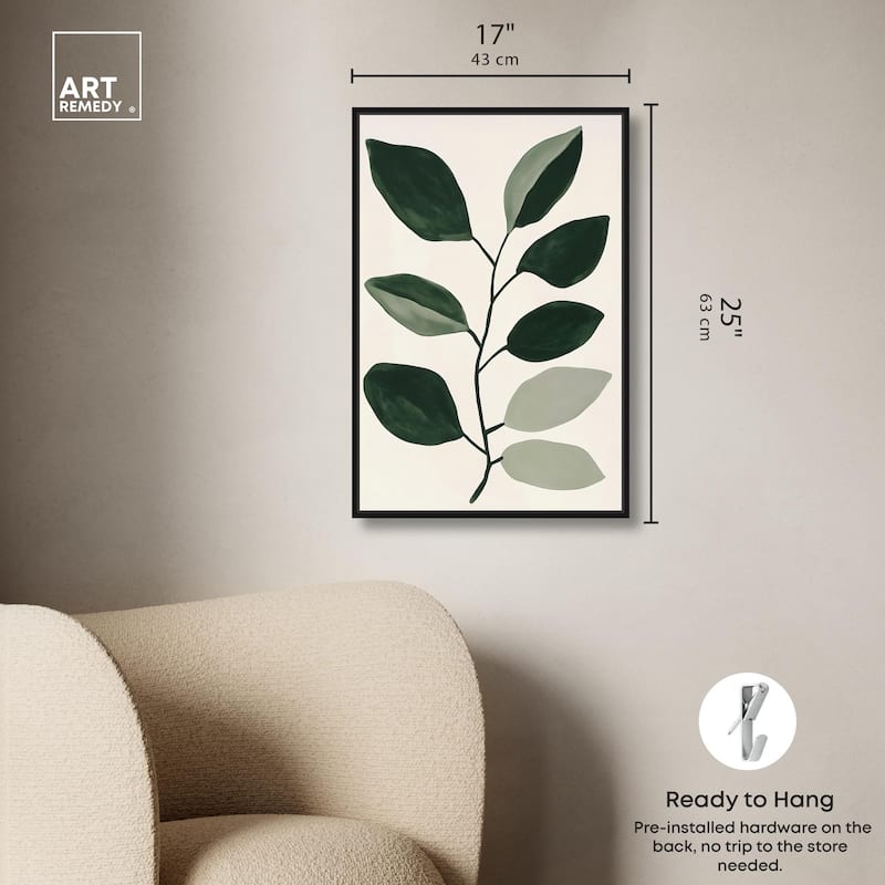 Green and Grey Branch I Canvas by Art Remedy