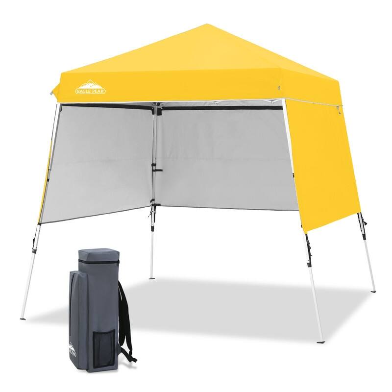 EAGLE PEAK Day Tripper 8x8 Aluminum Super-Lightweight Slant Leg Pop Up Canopy with 3 Removable Walls, Blue