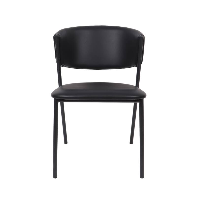 Manhattan Comfort Drift Vegan Leather Metal Side Chair - Set of 4