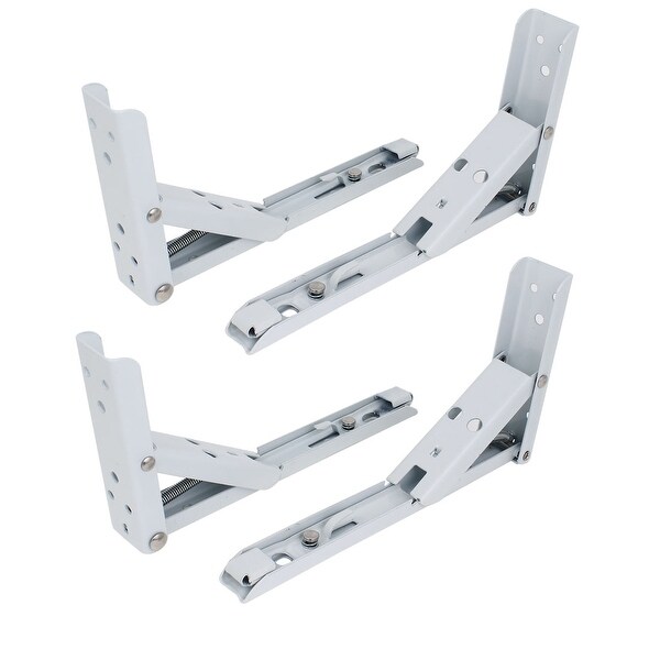 4 Pcs 8" Long White Baked Enamel Metal Collapsible Wall Shelf Support Brackets