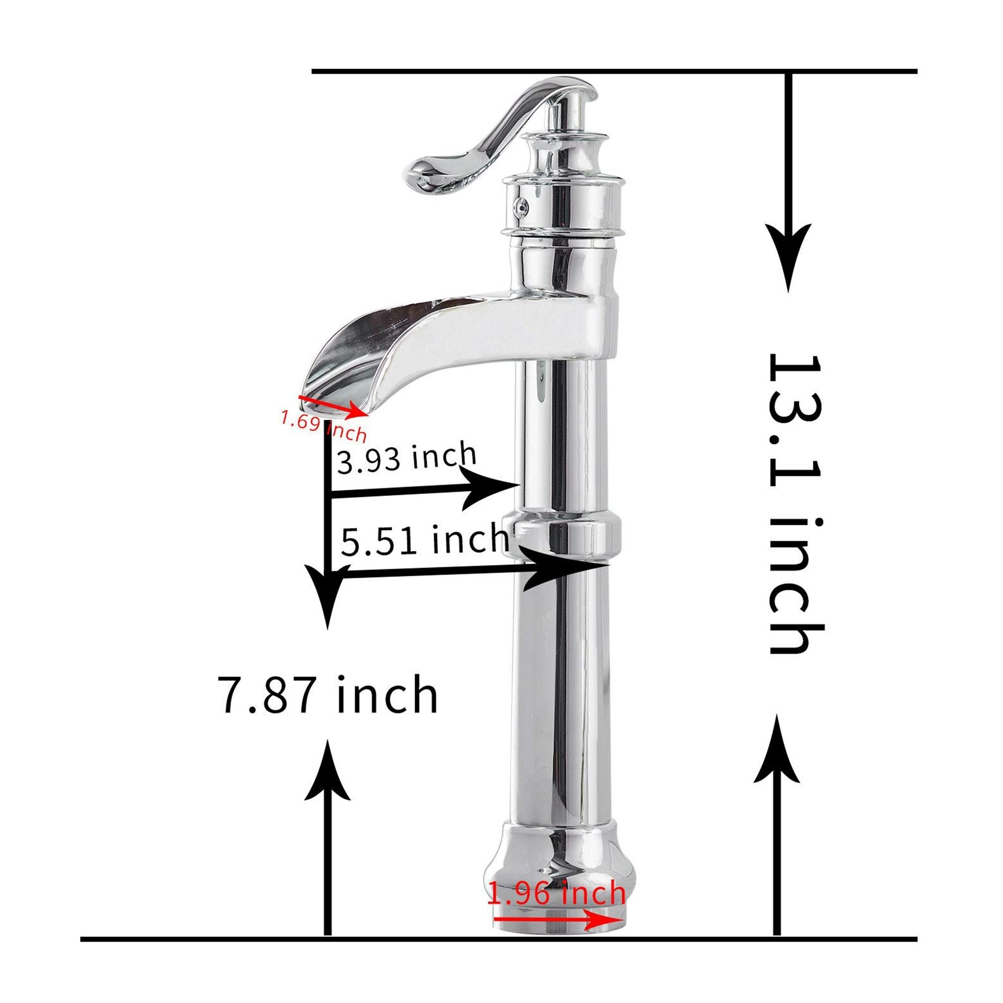 Waterfall Spout Single Handle Bathroom Vessel Sink Faucet
