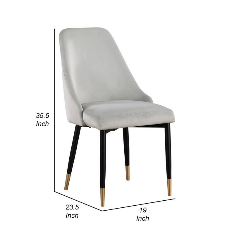 Black and Gold/Gray Fabric Upholstered Metal Frame Dining Chair, Set of 2, Sturdy Dining Chair for Dining Rooms - 22.75